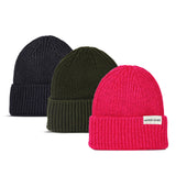 Pack de trois bonnets Rose Foncé - Kaki - Bleu Marine